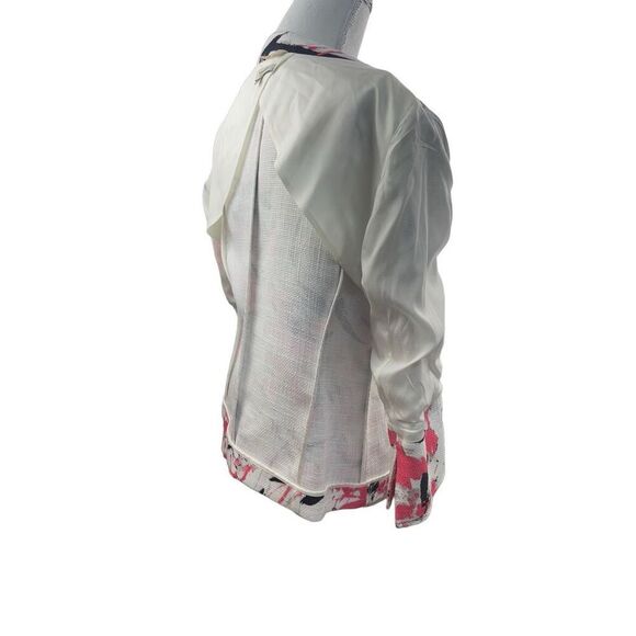 Santorelli Made in Italy Blazer – Size 48  Structured blazer with an abstract pa - Picture 8 of 16